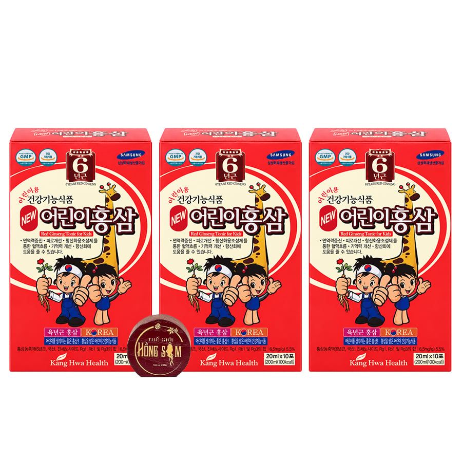 Nước Hồng Sâm Trẻ Em Hàn Quốc Hươu Cao Cổ Gold Kids Kanghwa Hộp 30 Gói x 20ml