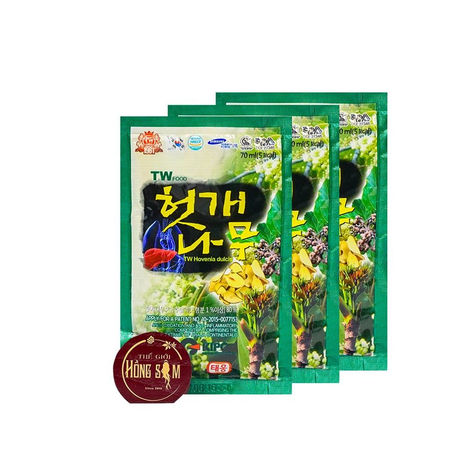 Nước Mát Gan Hovenia Dulcis Teawoong Hàn Quốc Hộp 30 Gói x 70ml