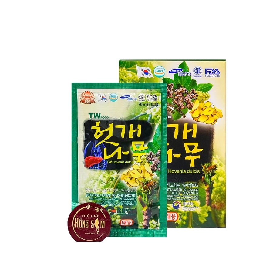 Nước Mát Gan Hovenia Dulcis Teawoong Hàn Quốc Hộp 30 Gói x 70ml