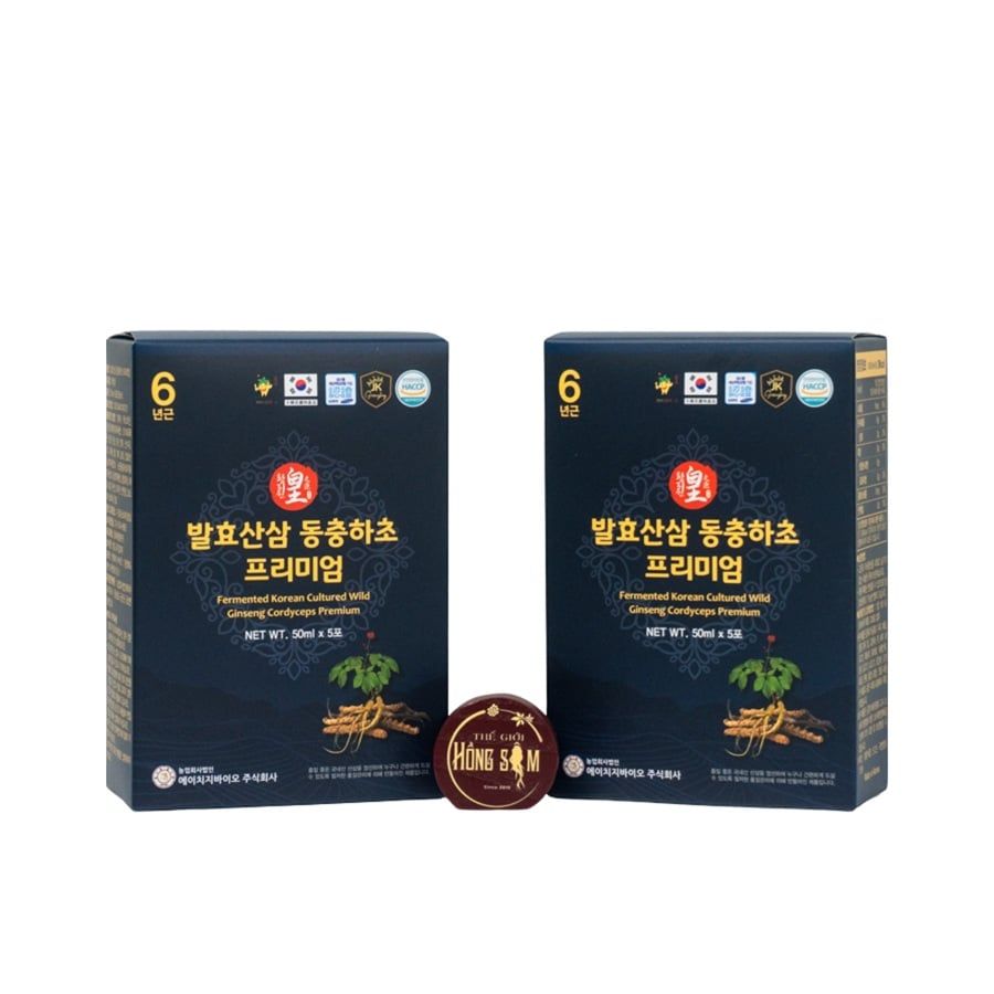 Nước Hồng Sâm Núi Lên Men Đông Trùng Hạ Thảo Ginseng King Premium Hộp 30 Gói x 50ml