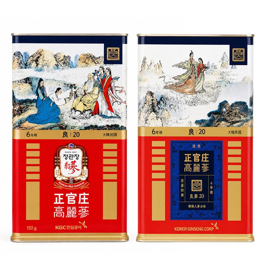 Sâm Củ Khô Hộp Thiếc KGC 150g 7 Củ Số 20