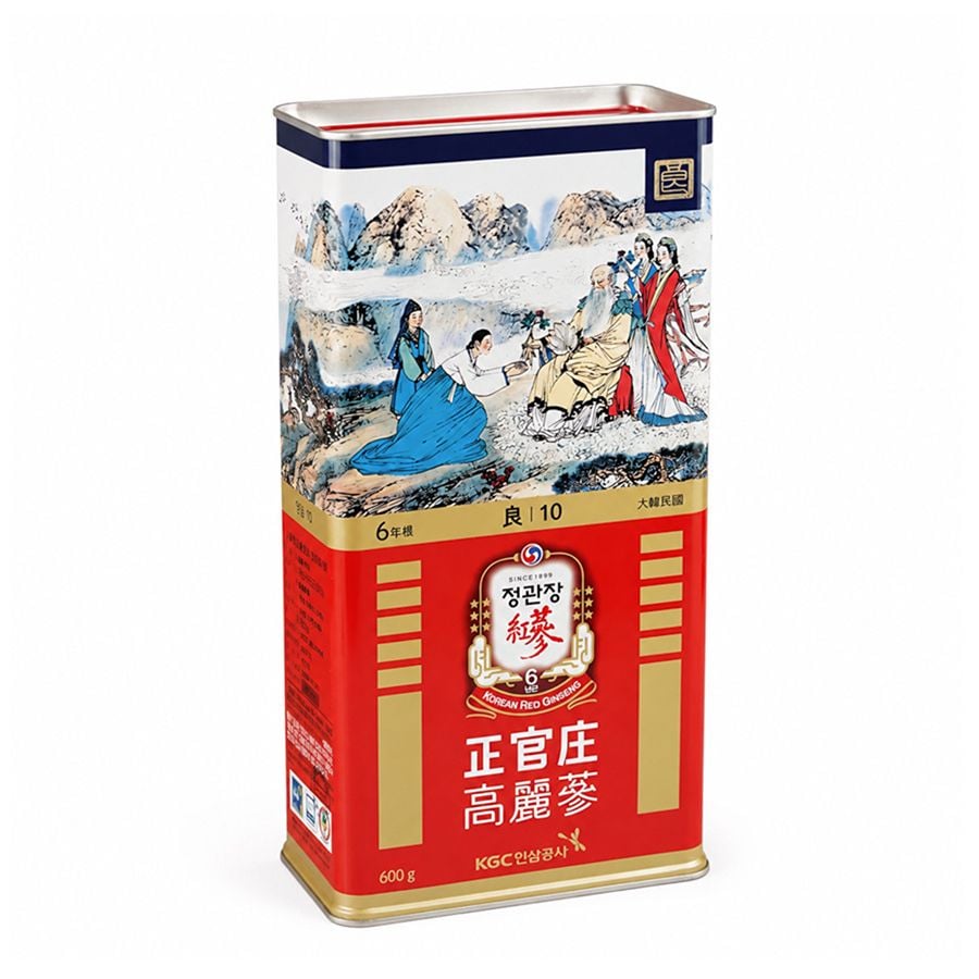 Hồng Sâm Củ Khô Hộp Thiếc KGC 600g 14 Củ Số 10
