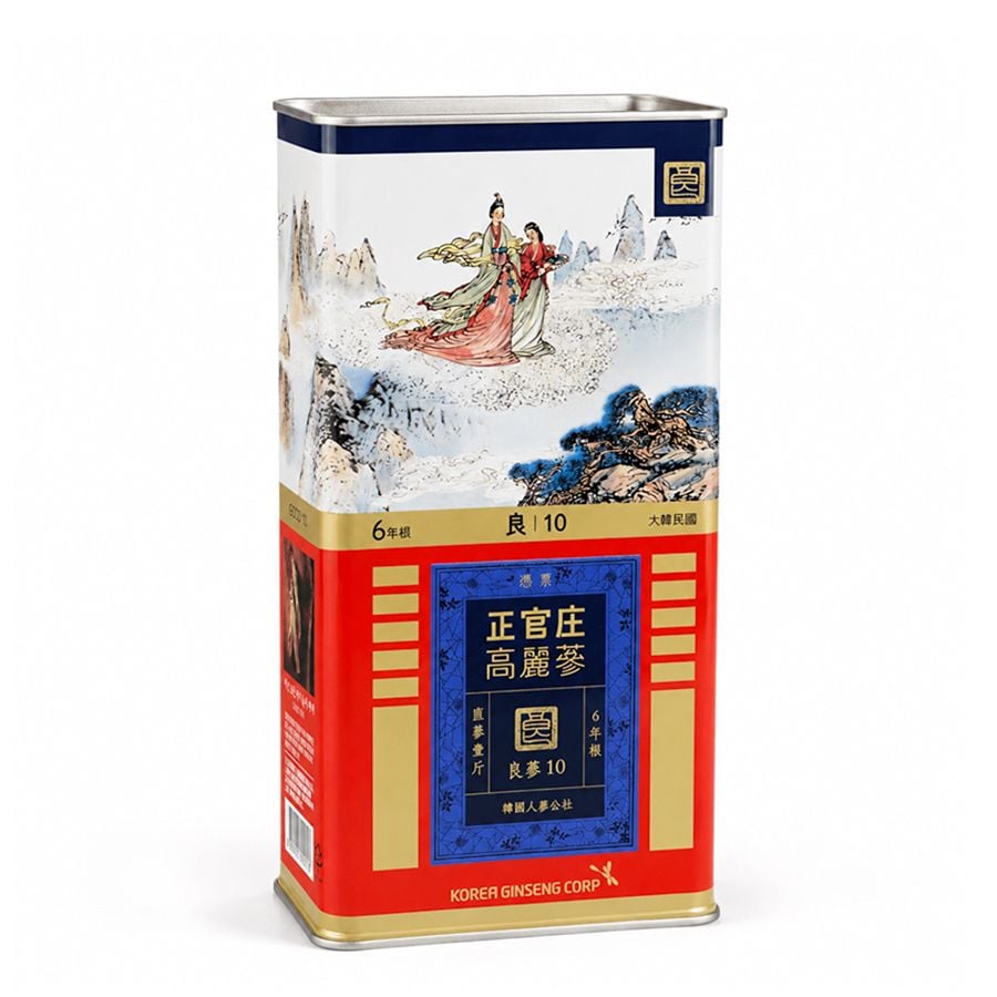 Hồng Sâm Củ Khô Hộp Thiếc KGC 600g 14 Củ Số 10