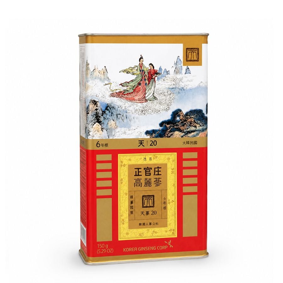 Thiên Sâm Củ Khô Hộp Thiếc KGC 150g 7 Củ Số 20