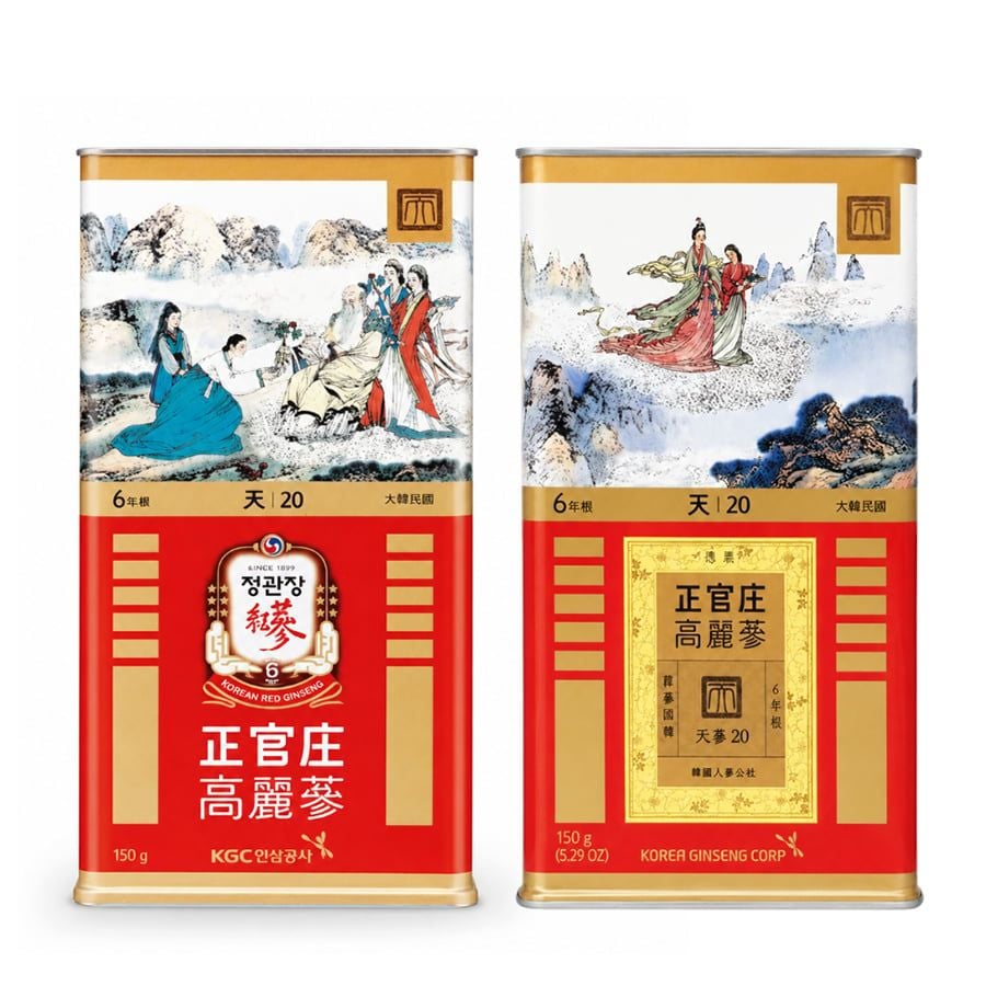 Thiên Sâm Củ Khô Hộp Thiếc KGC 150g 7 Củ Số 20