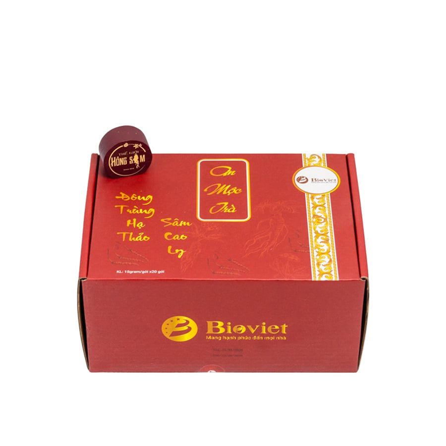 Trà Dưỡng Nhan Đông Trùng Hạ Thảo Bio Việt (An Mộc Trà) Hộp 20 Gói