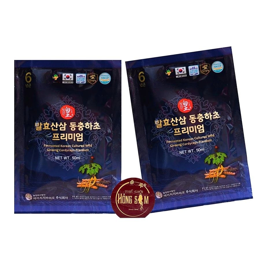 Nước Hồng Sâm Núi Lên Men Đông Trùng Hạ Thảo Ginseng King Premium Hộp 30 Gói x 50ml