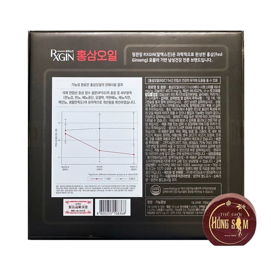 Viên Dầu Hồng Sâm KGC RXGIN 60 Viên Cho Nam Chính Hãng