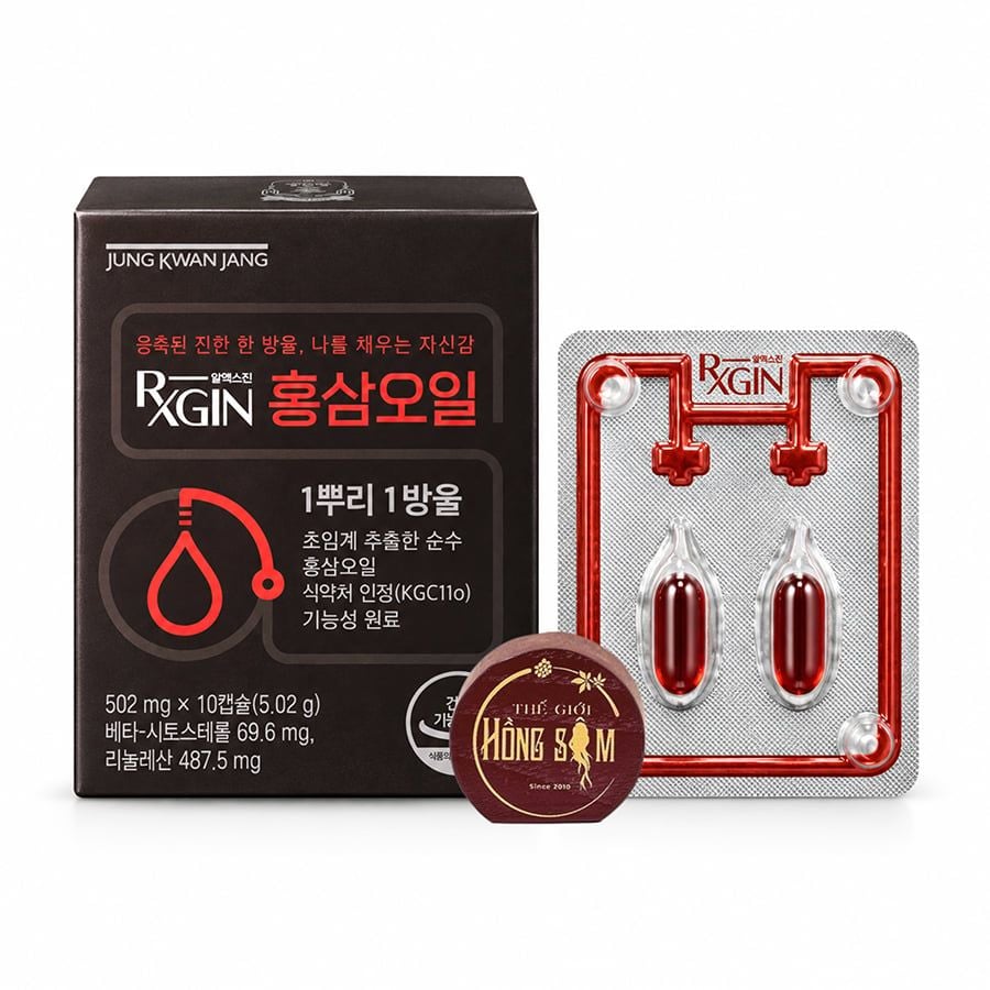 Viên Dầu Hồng Sâm KGC RXGIN 60 Viên Cho Nam Chính Hãng