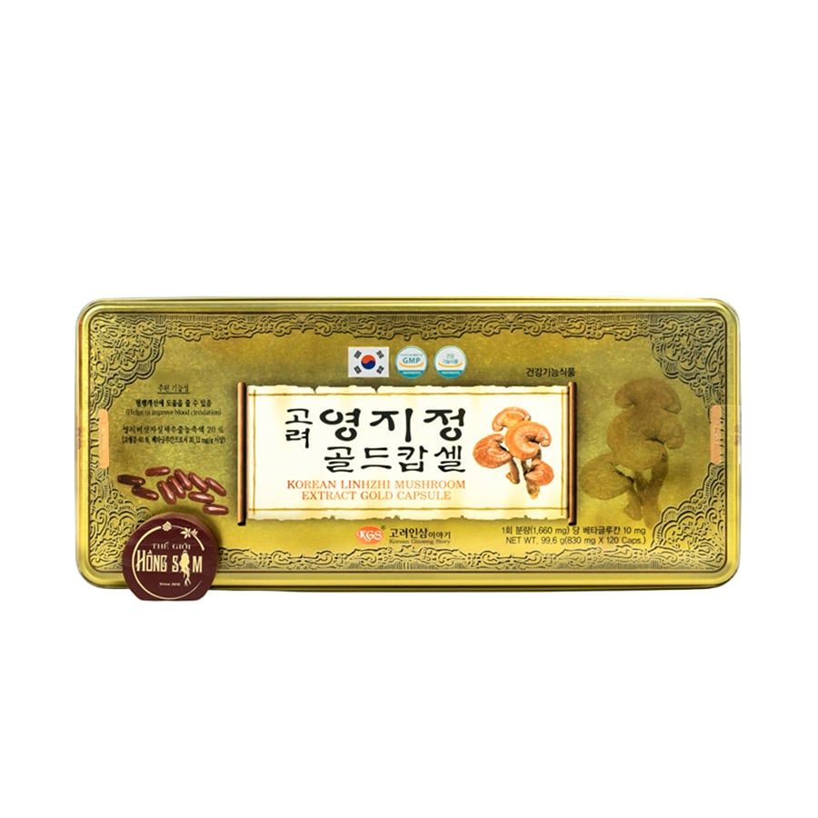 Viên Linh Chi Hộp Thiếc 830mg x 120 Viên KGS Hàn Quốc