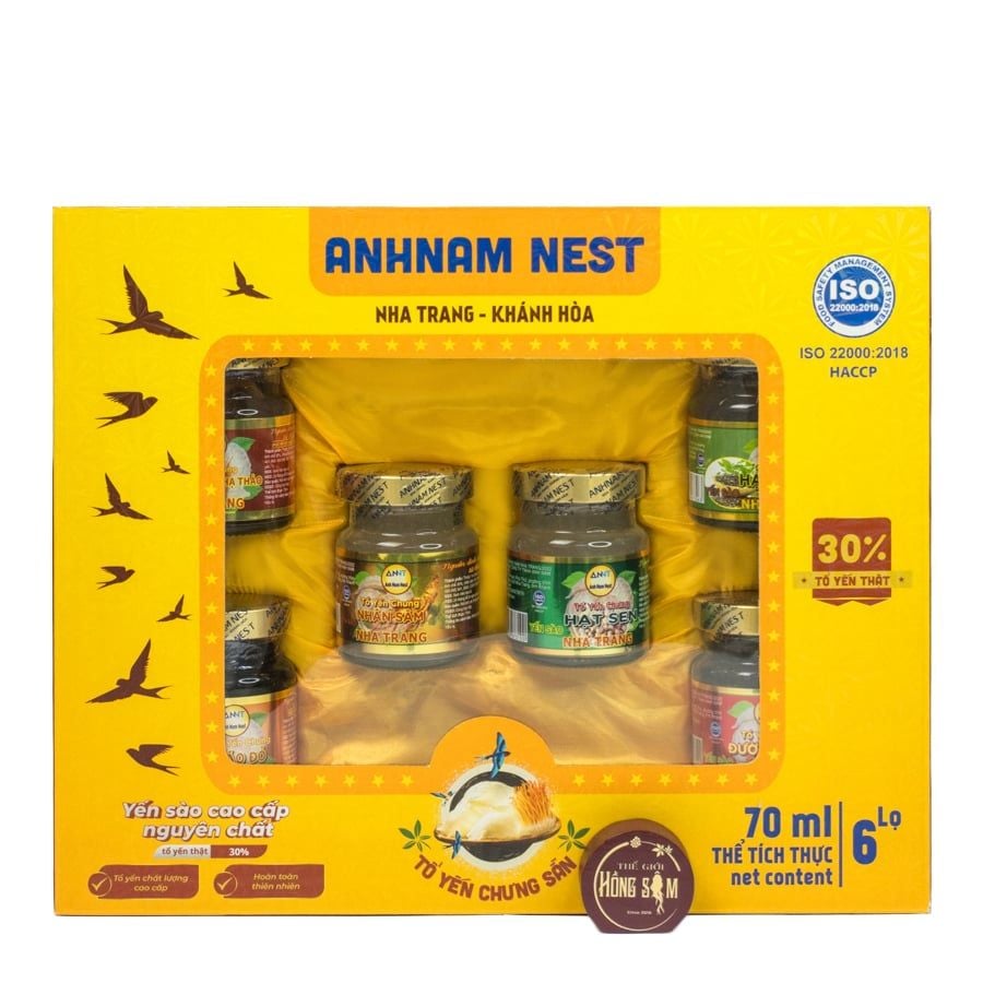 Tổ Yến Chưng Táo Đỏ Hũ 70ml Hộp 6 Hũ