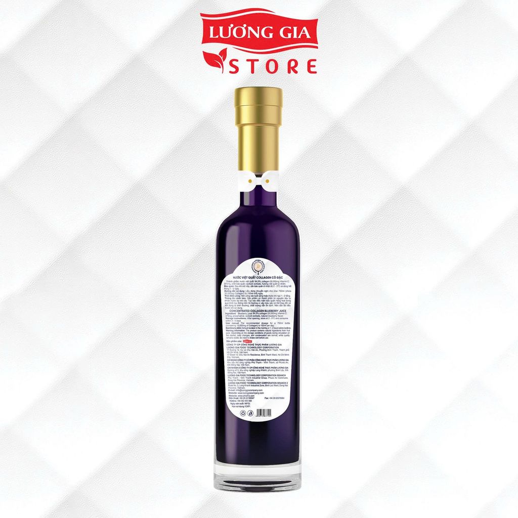 Nước Việt Quất Collagen Cô Đặc Ohla 750ml - Không Đường, 20.000mg Collagen