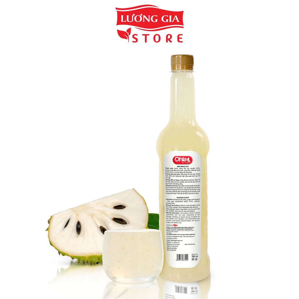 Siro Mãng Cầu Ohla 30% Trái Cây Tươi Thơm Ngon Dễ Pha Chế