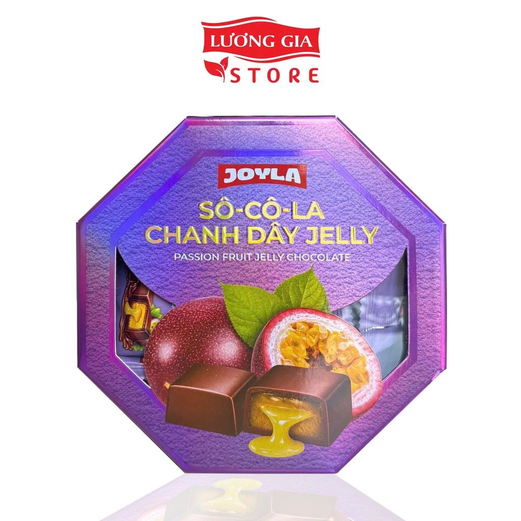 Hộp Kẹo Sô-cô-la chanh dây Jelly 150g - Kẹo dẻo phủ chocolate nhân sốt chanh dây tan chảy