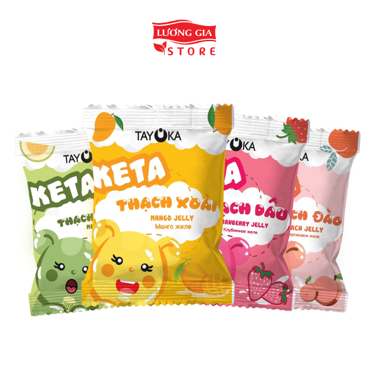 Combo Keta 4 Vị (thạch đào, thạch xoài, thạch dâu, thạch dưa lưới)