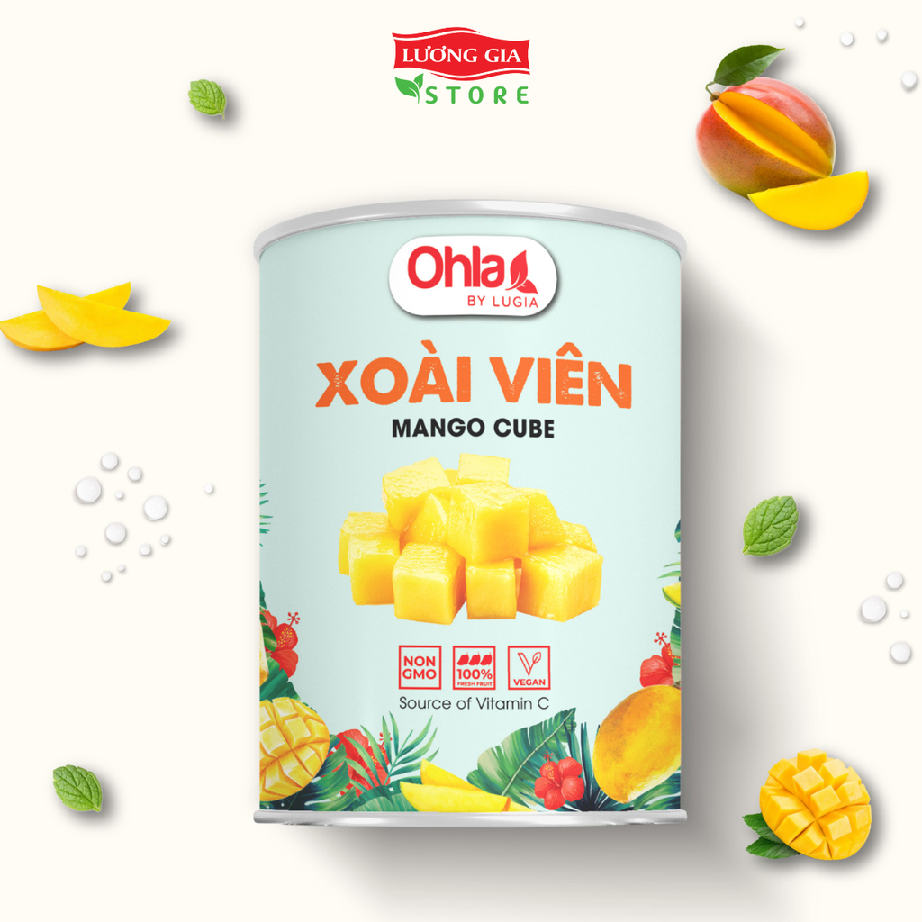 Trái cây tươi đóng lon Ohla 950g - Xoài Viên