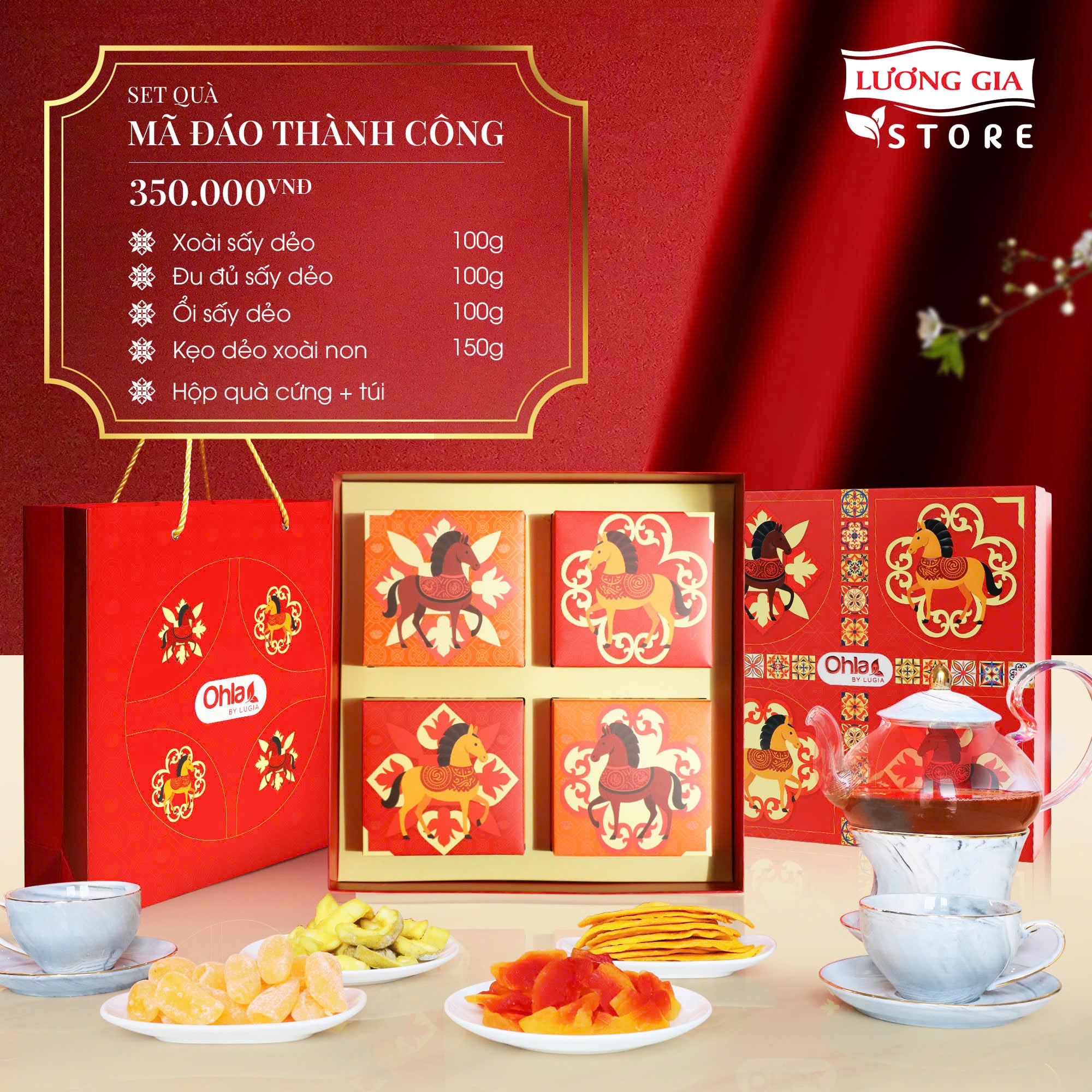 Set Quà Tết Ohla – Mã Đáo Thành Công | Quà Tết Doanh Nghiệp Cao Cấp 2026