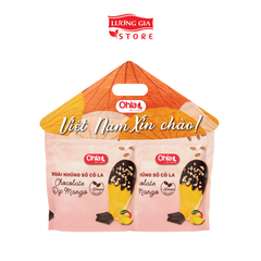 Set nón lá xoài nhúng sô-cô-la hạnh nhân Ohla (5x100g)