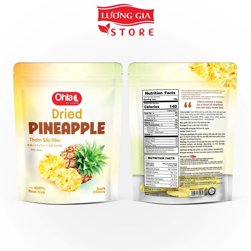 Thơm sấy dẻo Ohla