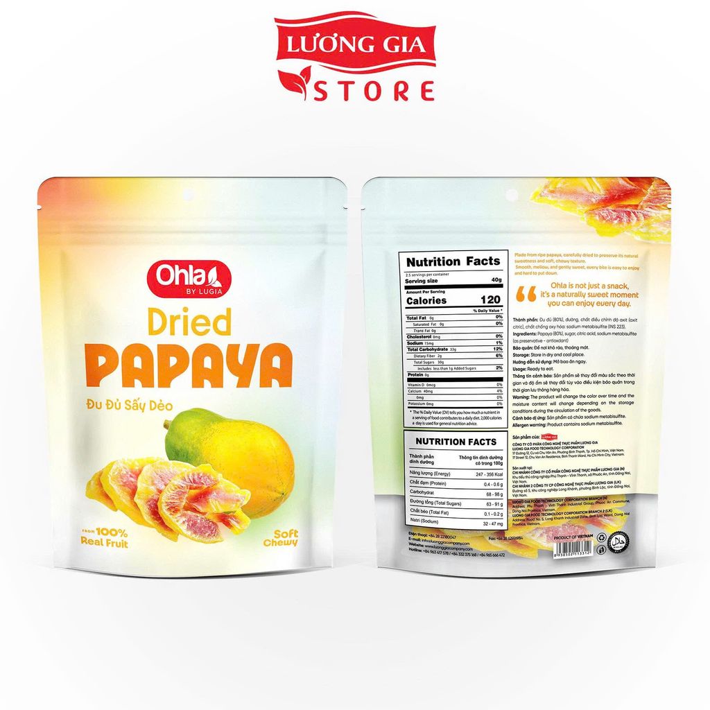 Đu đủ sấy dẻo Ohla