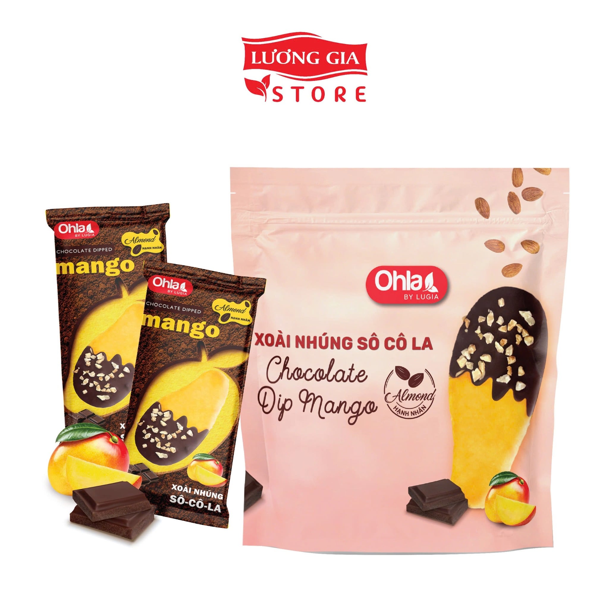 Xoài nhúng sô-cô-la hạnh nhân 100g