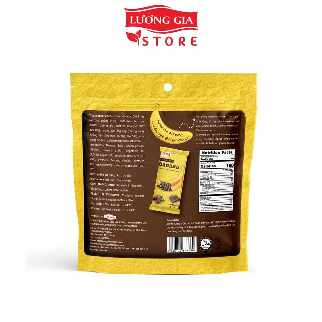 Chuối nhúng sô-cô-la Ohla 100g