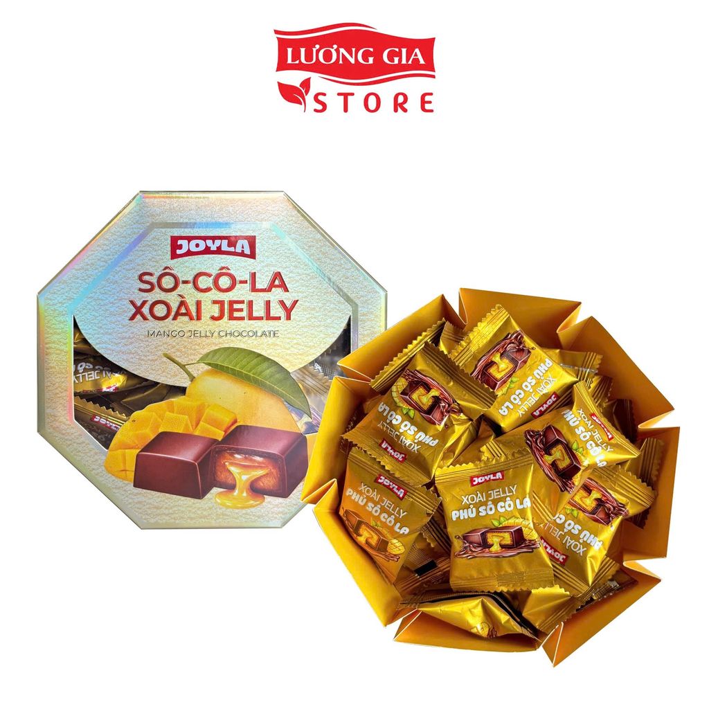 Hộp Kẹo Sô-cô-la Xoài Jelly 150g - Kẹo dẻo phủ chocolate nhân sốt xoài tan chảy