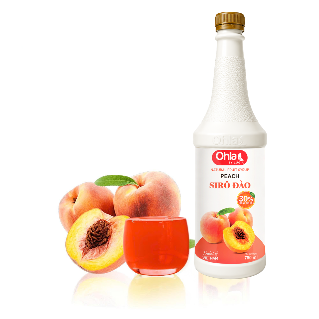 Siro Đào 30% thịt quả chai 780ml
