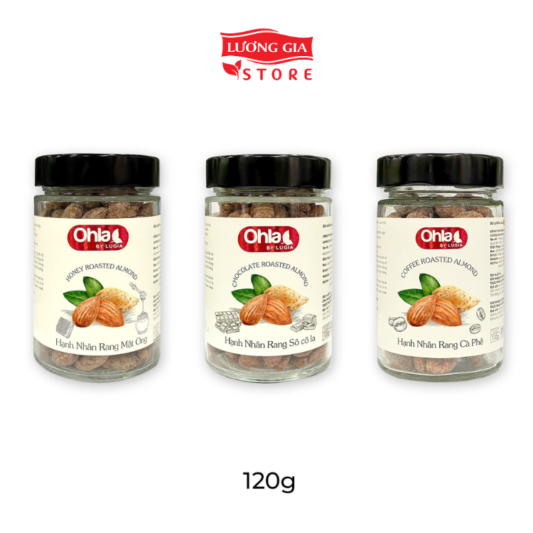 Combo siêu hời 8: hạnh nhân mật ong, hạnh nhân socola, hạnh nhân cà phê,  macca mật ong, macca socola, macca cà phê Ohla