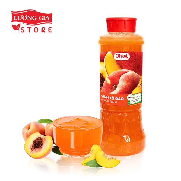 Sinh tố Đào Ohla 1000ml - phiên bản mới 40% thịt quả