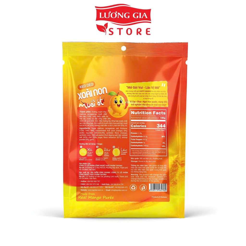 Túi Kẹo dẻo Xoài non lắc muối ớt 150g