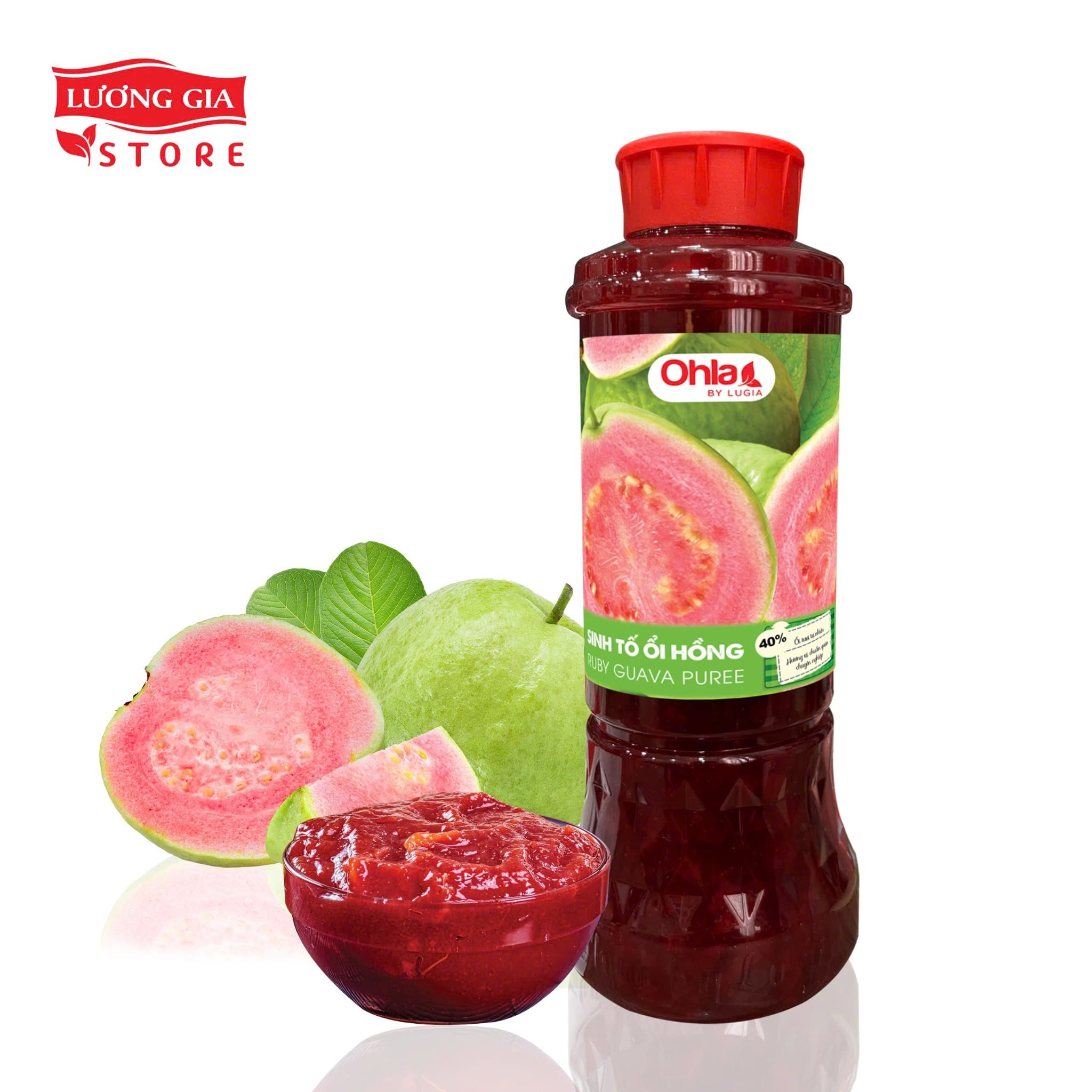 Sinh tố Ổi Ohla 1000ml 40% Thịt Quả - Chua Ngọt Tự Nhiên Dễ Pha Chế
