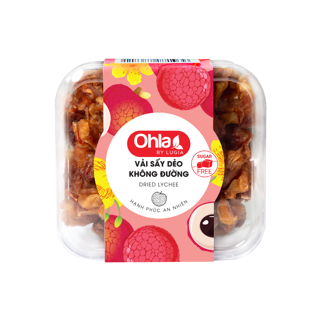 Vải Sấy Dẻo Không Đường hộp 200g