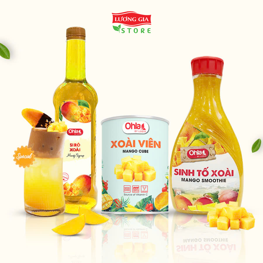 Trái cây tươi đóng lon Ohla 950g - Xoài Viên