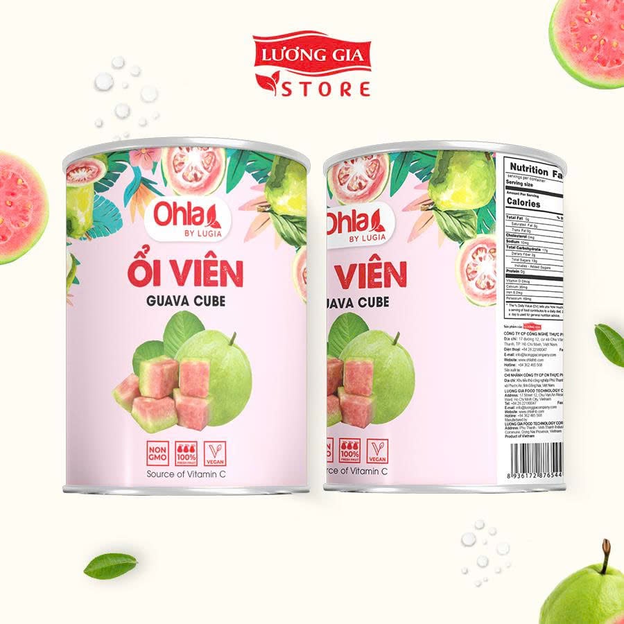 Trái cây tươi đóng lon Ohla 950g - Ổi hồng