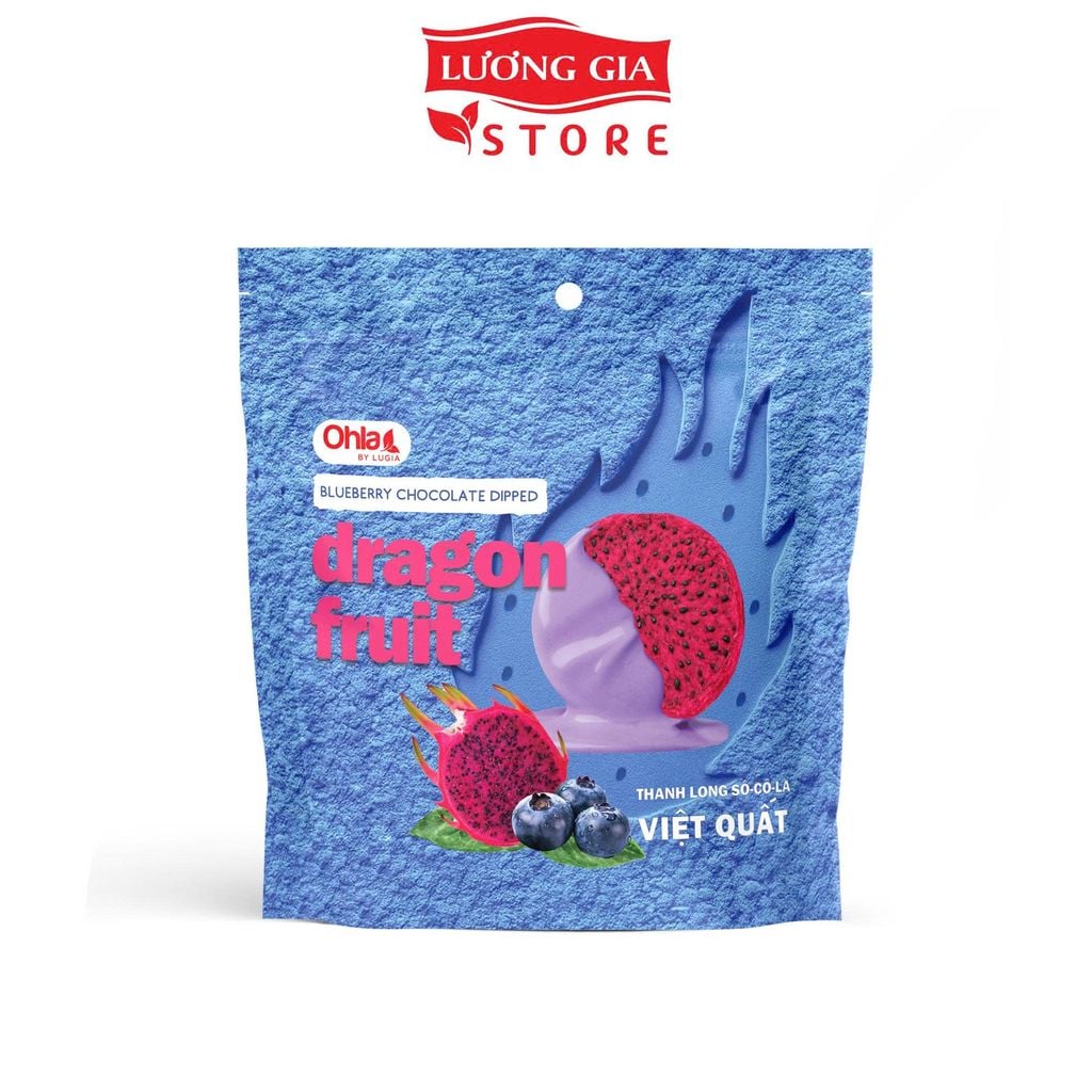 Thanh long sấy dẻo nhúng sô-cô-la việt quất Ohla 100g