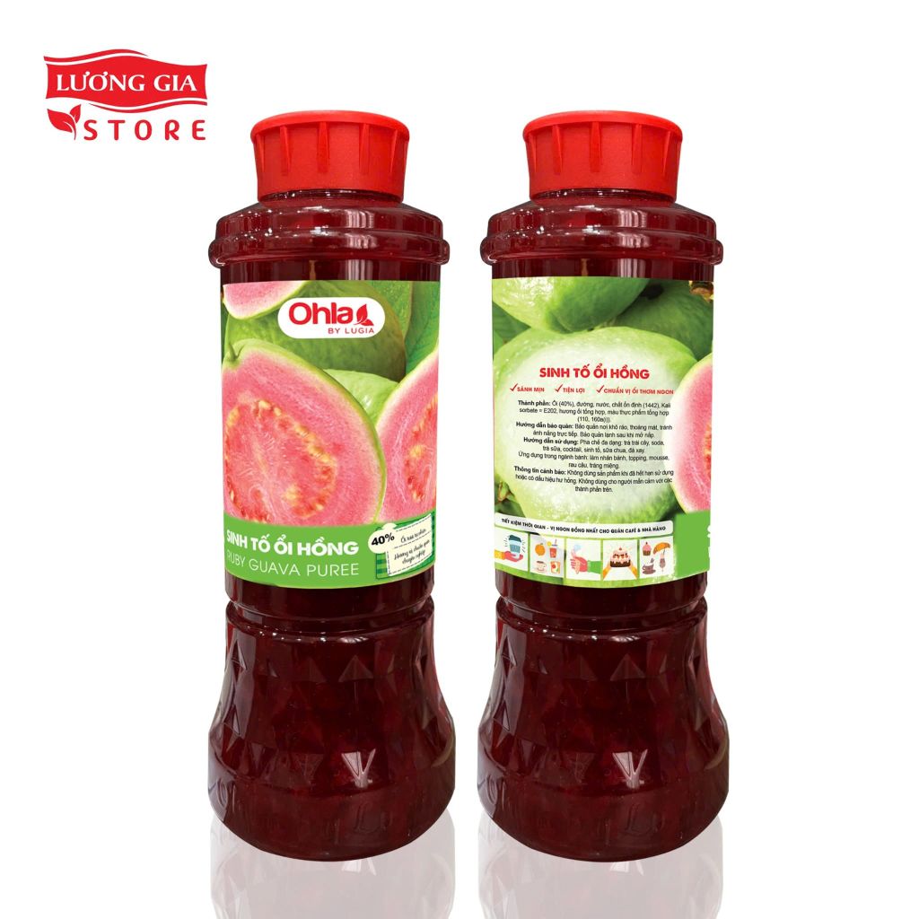 Sinh tố Ổi Ohla 1000ml 40% Thịt Quả - Chua Ngọt Tự Nhiên Dễ Pha Chế