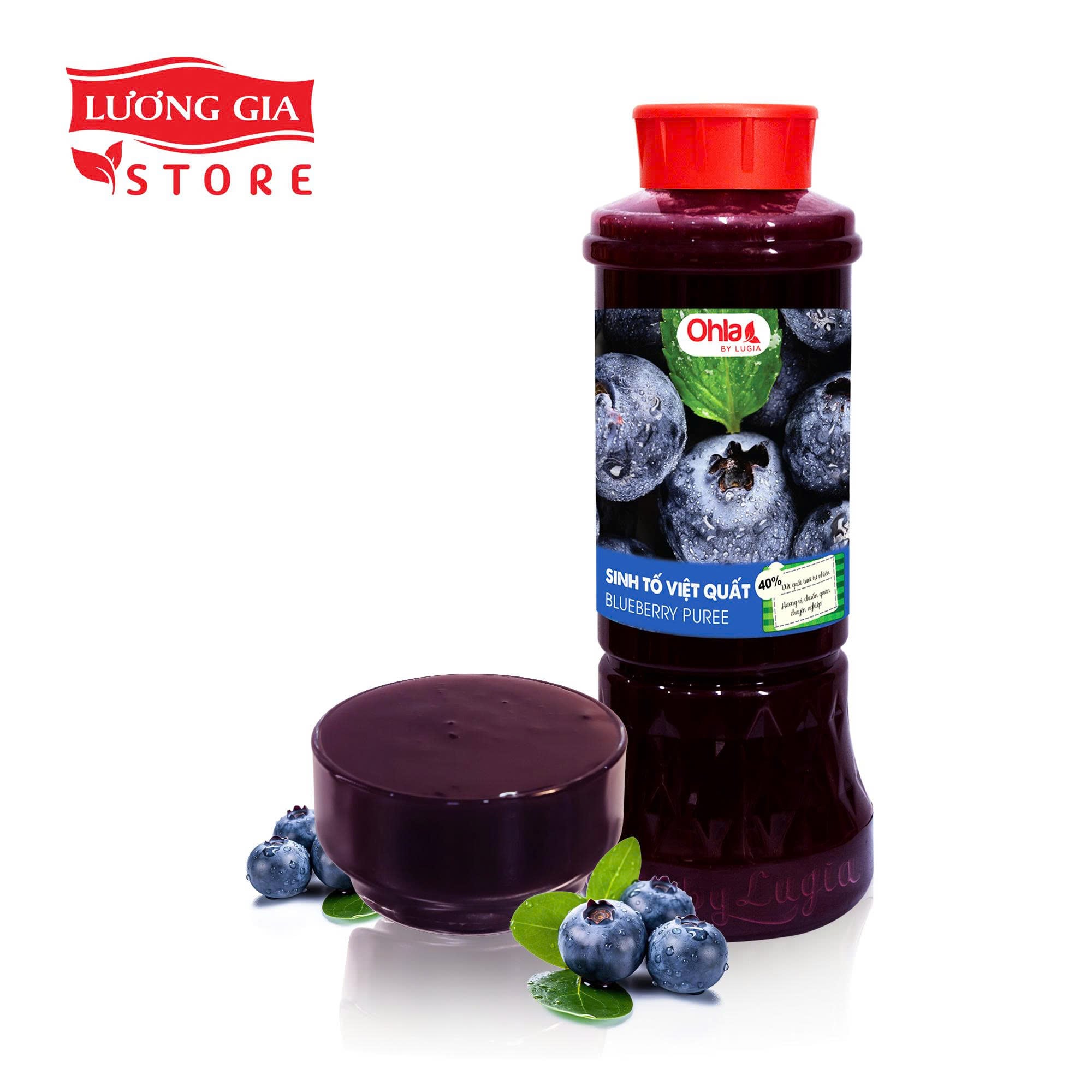 Sinh tố Việt Quất Ohla 1000ml - phiên bản mới 40% thịt quả