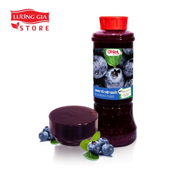 Sinh tố Việt Quất Ohla 1000ml - phiên bản mới 40% thịt quả