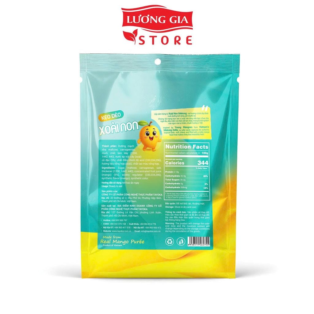 Túi Kẹo Dẻo Xoài Non Nhân Sốt Xoài 150g