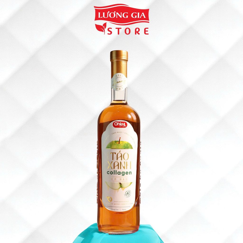 Nước Táo Xanh Collagen Cô Đặc Ohla 750ml - Không Đường, 10.000mg Collagen