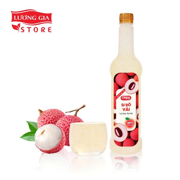 Siro Vải Ohla 780ml (chai nhựa) - phiên bản mới 30% thịt quả