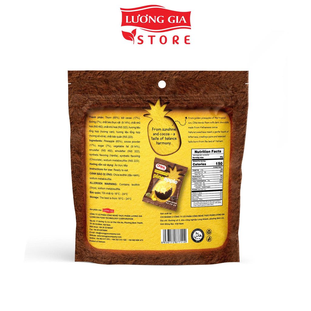 Thơm nhúng sô-cô-la Ohla 100g
