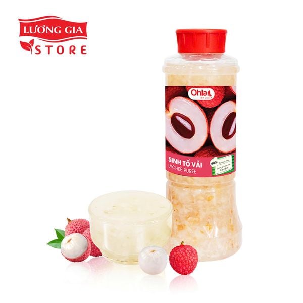Sinh tố Vải Ohla 1000ml - phiên bản mới 40% thịt quả