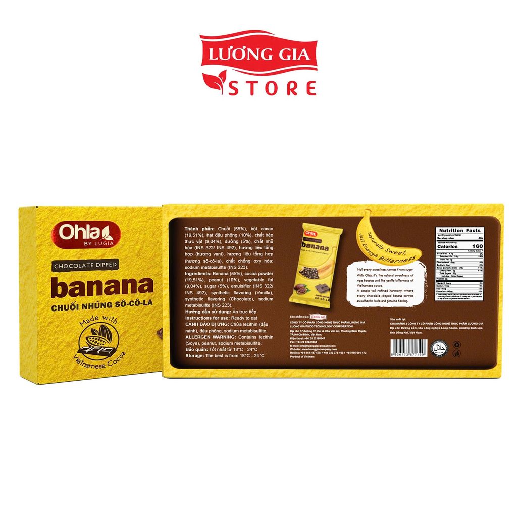 Chuối nhúng sô-cô-la Ohla 180g