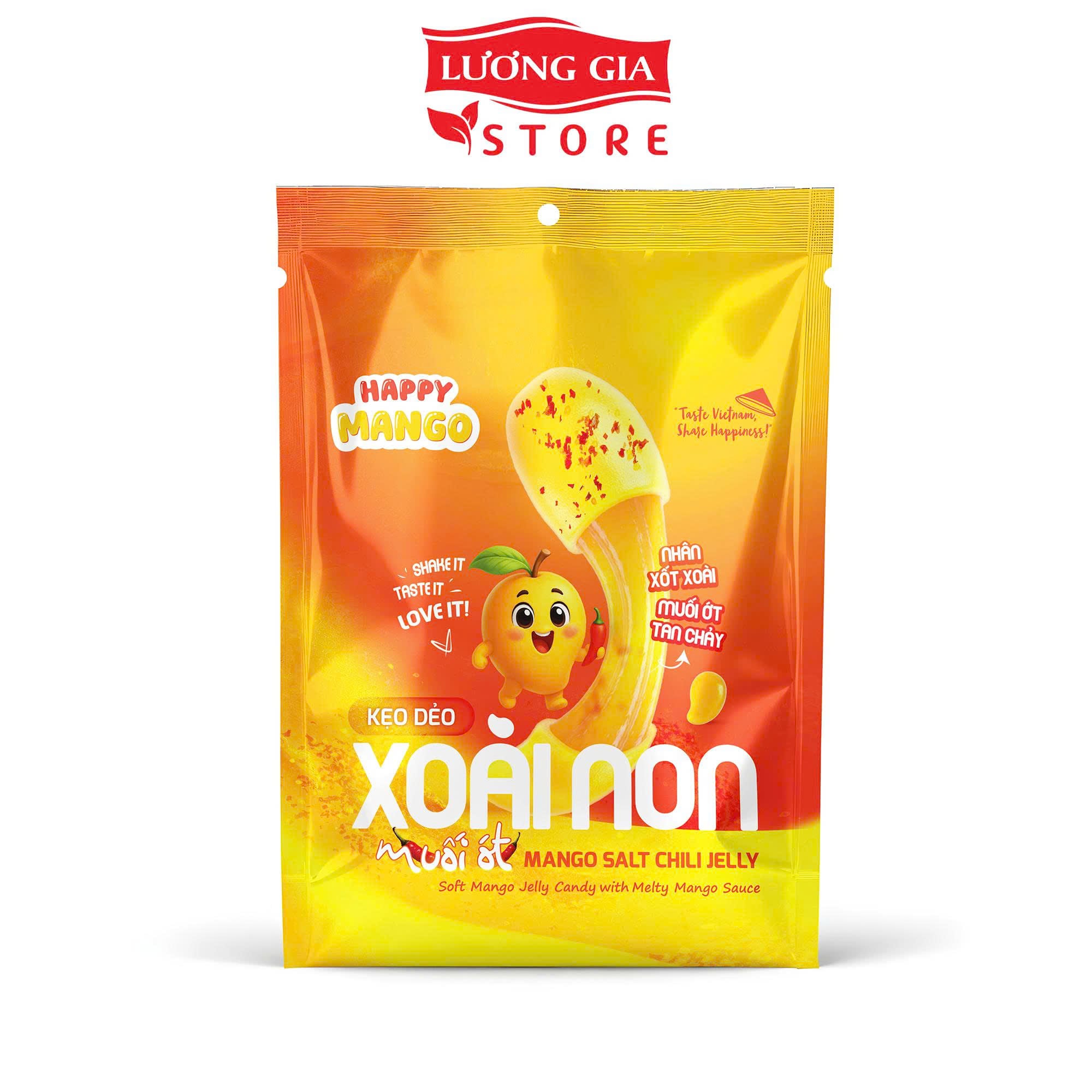 Túi kẹo dẻo xoài non lắc muối ớt 150g