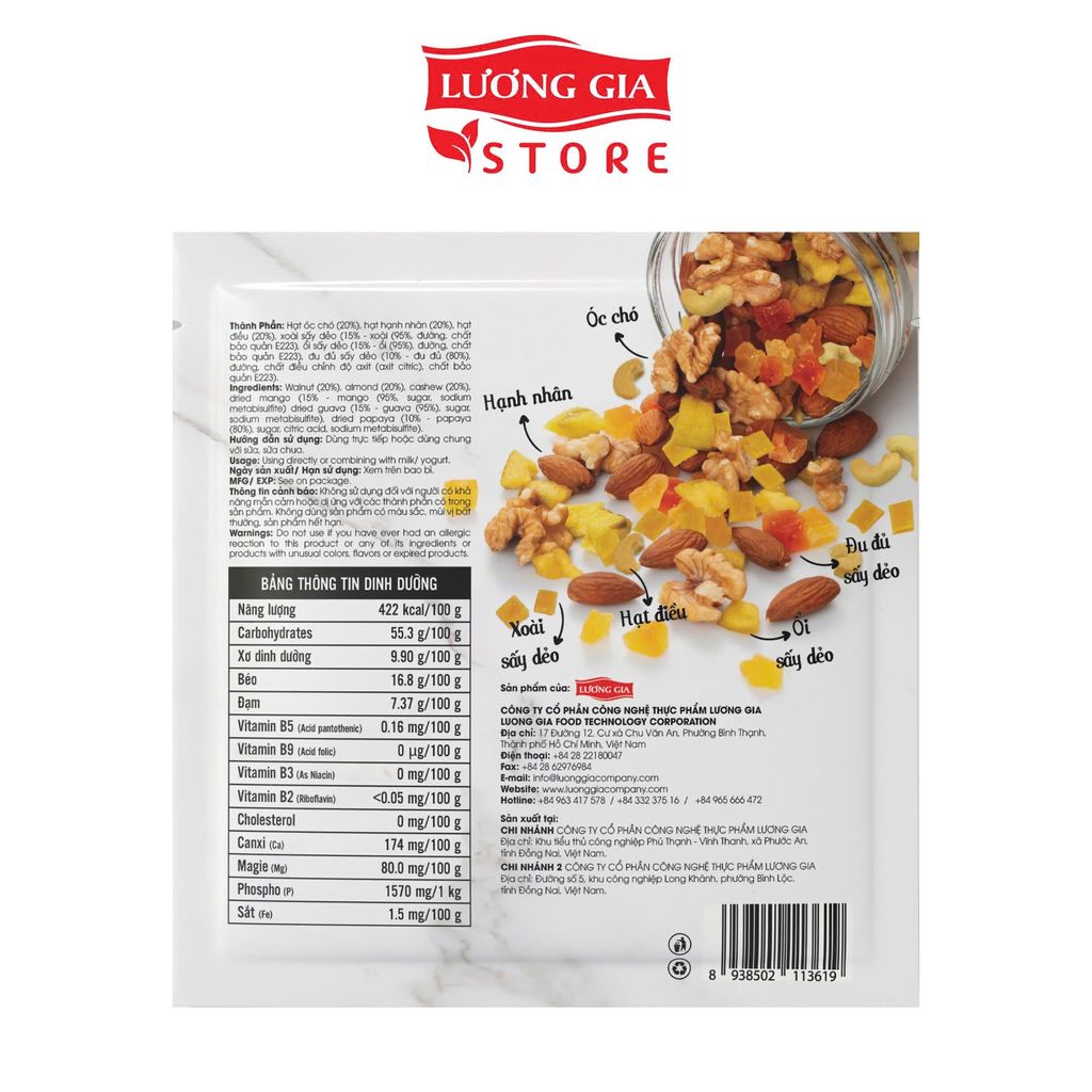 Trái cây sấy và hạt Ohla 20g