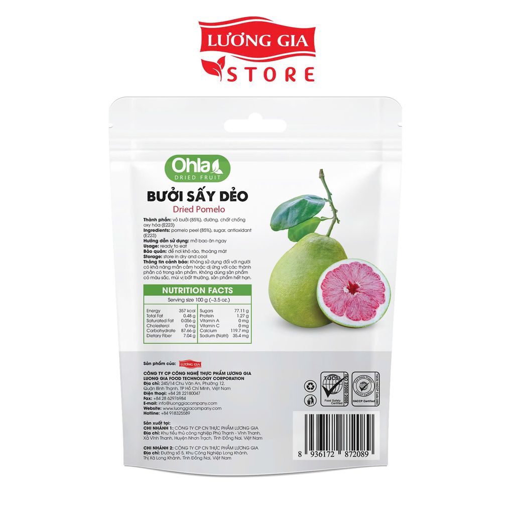 Vỏ bưởi sấy dẻo Ohla 40g