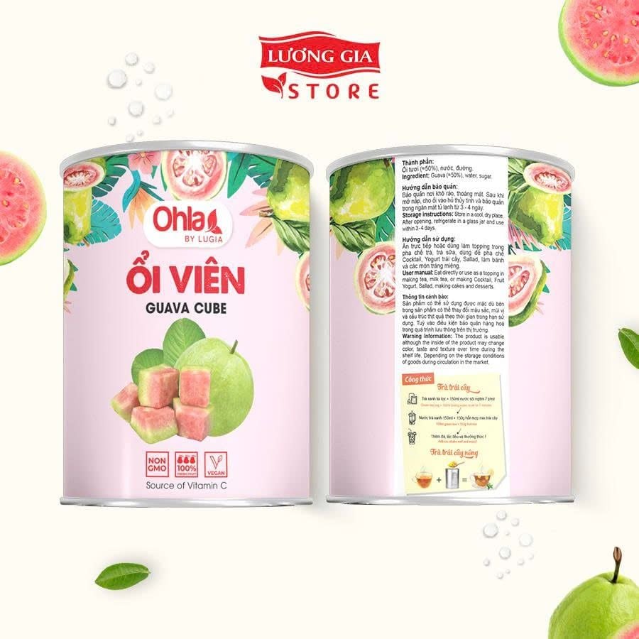 Trái cây tươi đóng lon Ohla 950g - Ổi hồng