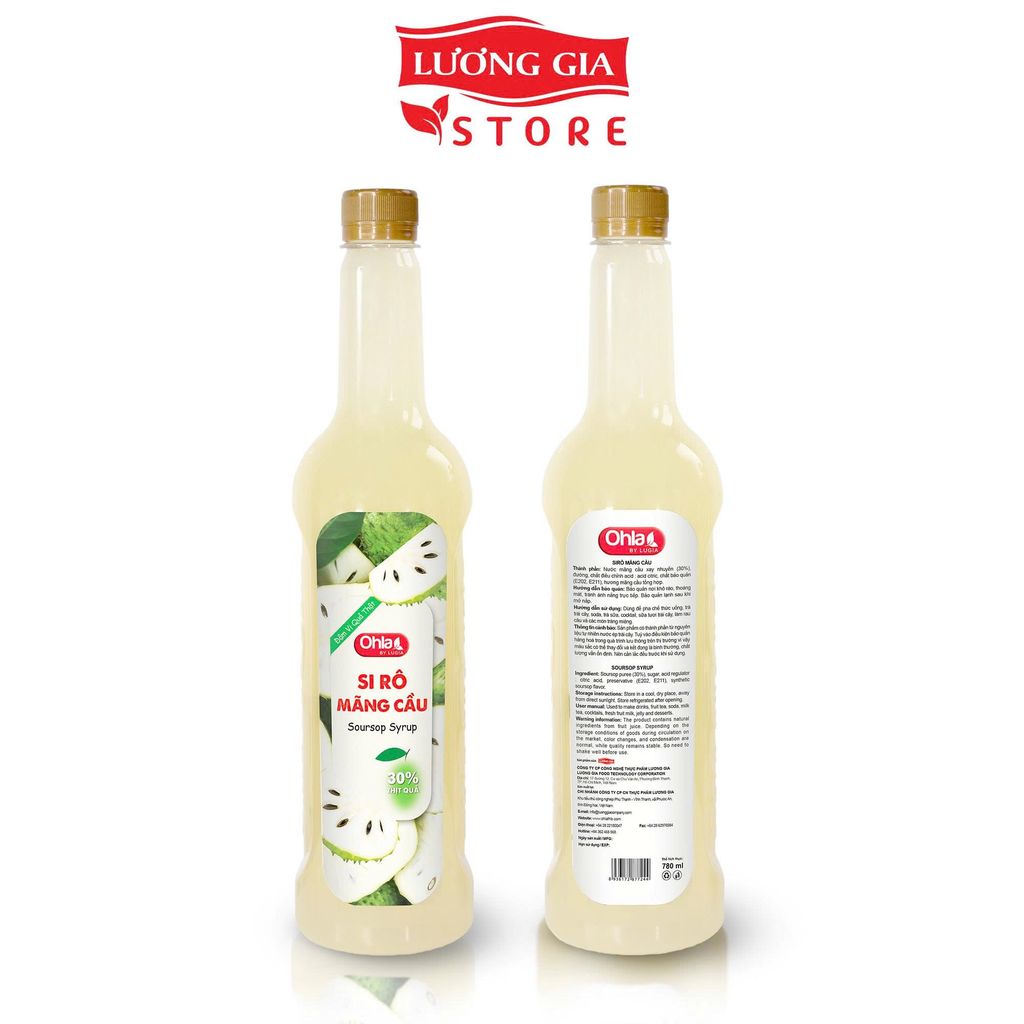 Siro Mãng Cầu Ohla 30% Trái Cây Tươi Thơm Ngon Dễ Pha Chế